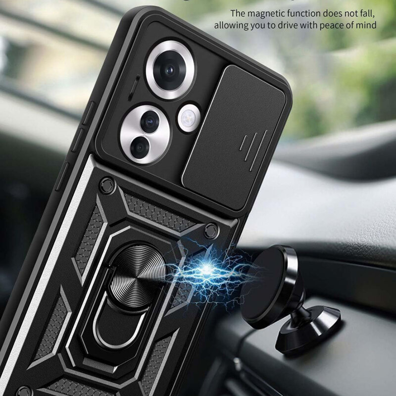 Husa Oppo Reno11 F protectie camera Techsuit CamShield Series, negru