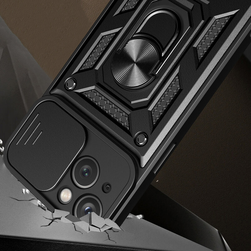 Husa iPhone 15 Plus protectie camera Techsuit CamShield Series, albastru