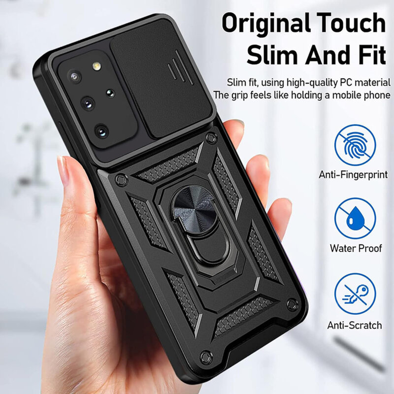 Husa Samsung Galaxy S20 Plus 5G protectie camera Techsuit CamShield Series, albastru