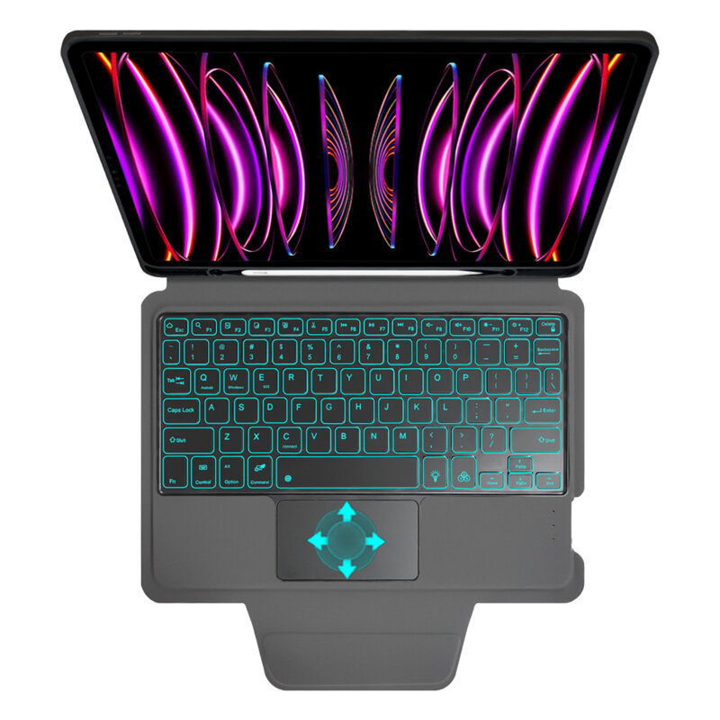 [Pachet 360°] Husa cu tastatura + folie iPad Pro 2020 11.0 A2068/A2230 Techsuit KeyTab Pro, negru