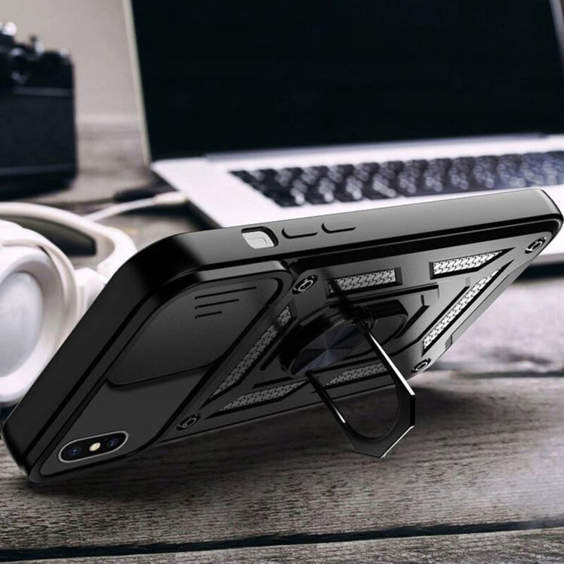 Husa iPhone X, iPhone 10 protectie camera Techsuit CamShield Series, albastru