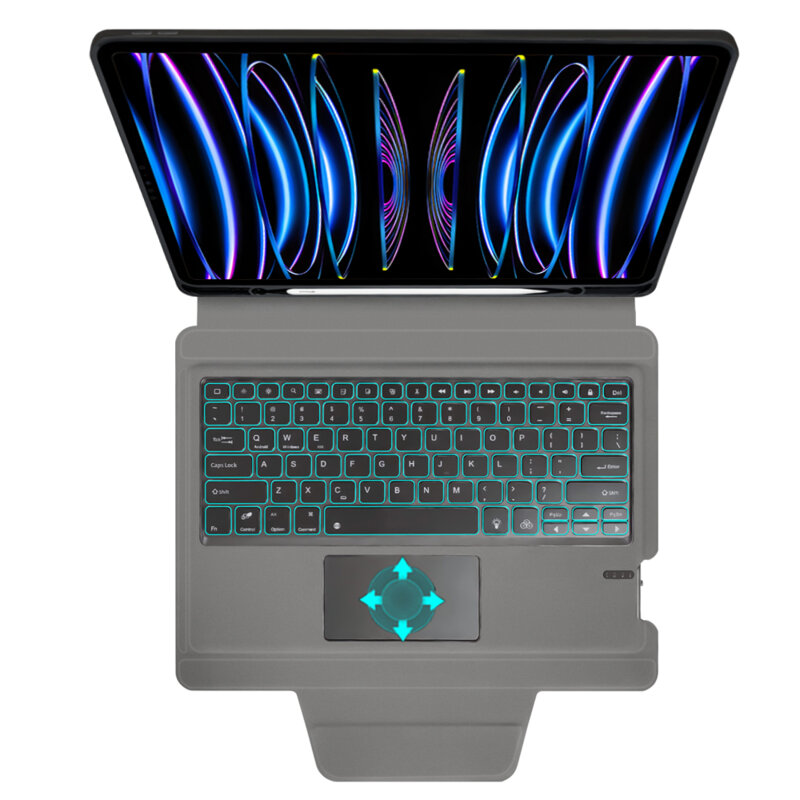 [Pachet 360°] Husa cu tastatura + folie iPad Pro 2020 12.9 A2069/A2232 Techsuit KeyTab Pro, negru