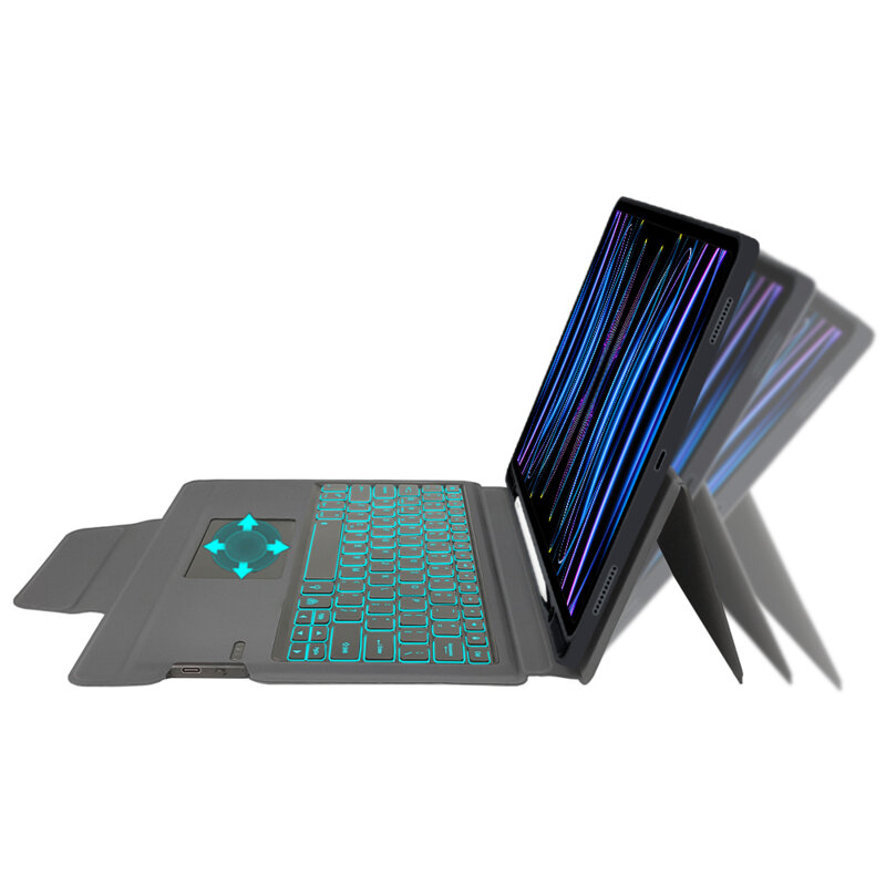 [Pachet 360°] Husa cu tastatura + folie iPad Pro 2018 12.9 A2014/A1895 Techsuit KeyTab Pro, negru