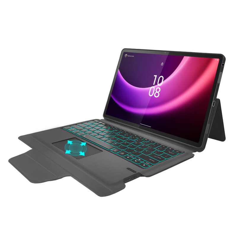 [Pachet 360°] Husa cu tastatura + folie Lenovo Tab P11 Gen 2 11.5 Techsuit KeyTab Pro, negru