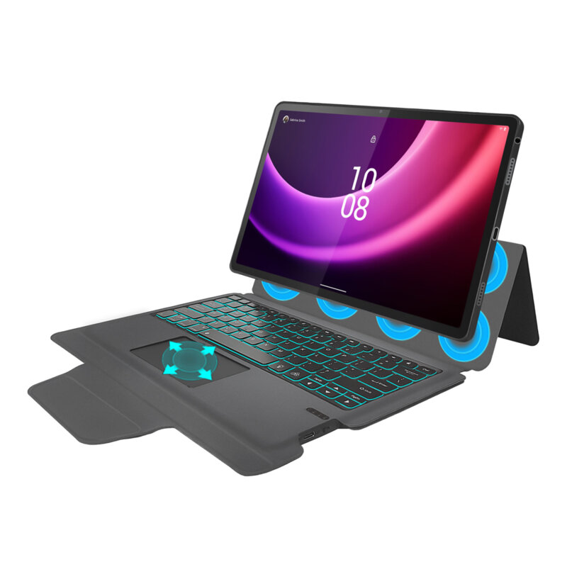 [Pachet 360°] Husa cu tastatura + folie Lenovo Tab P11 Gen 2 11.5 Techsuit KeyTab Pro, negru