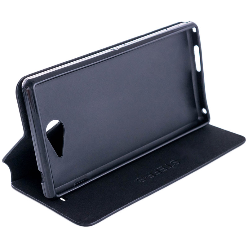Husa Sony Xperia M2 D2303 Toc Flip Carte Negru