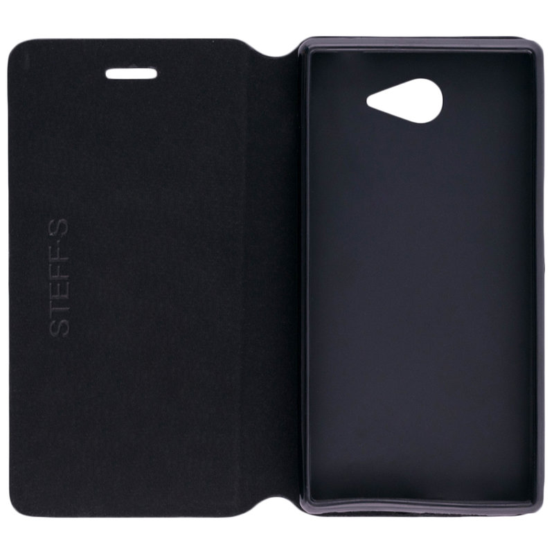 Husa Sony Xperia M2 D2303 Toc Flip Carte Negru