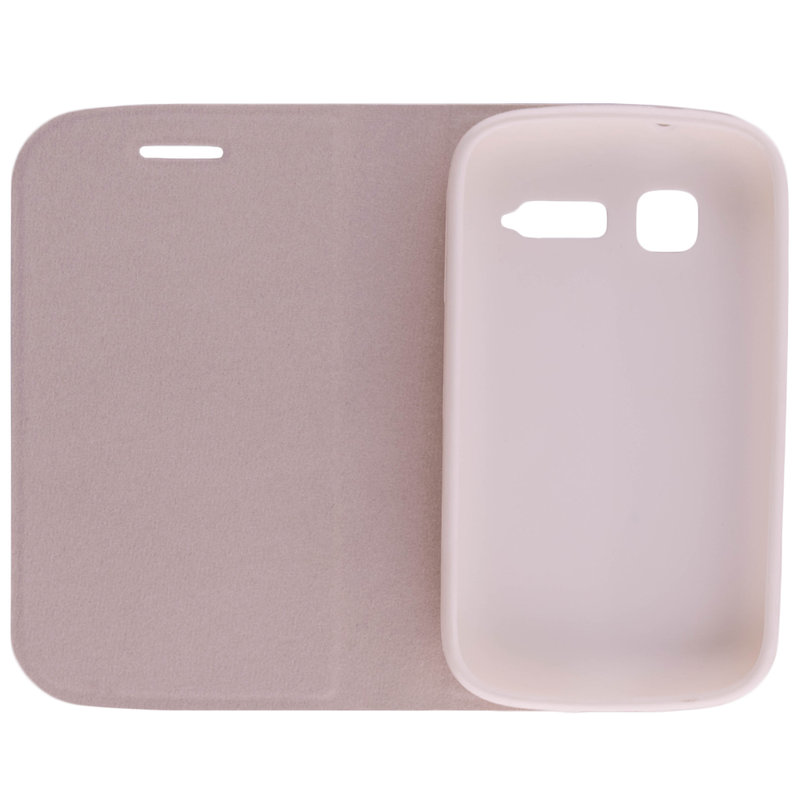 Husa Alcatel Pop C1 OT-4016 Toc Flip Carte Alb BN