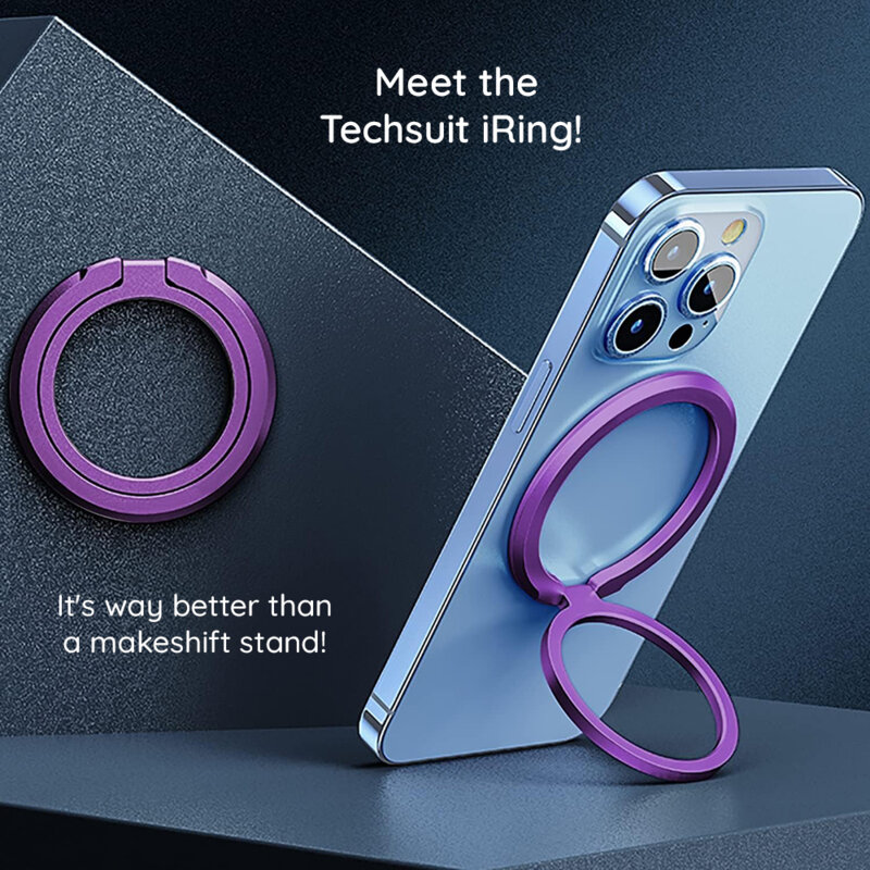 Suport inel pentru telefon iRing MagSafe Techsuit MPR3, auriu