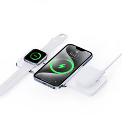 Statie de incarcare wireless pentru Apple Duzzona W19, 15W, alb