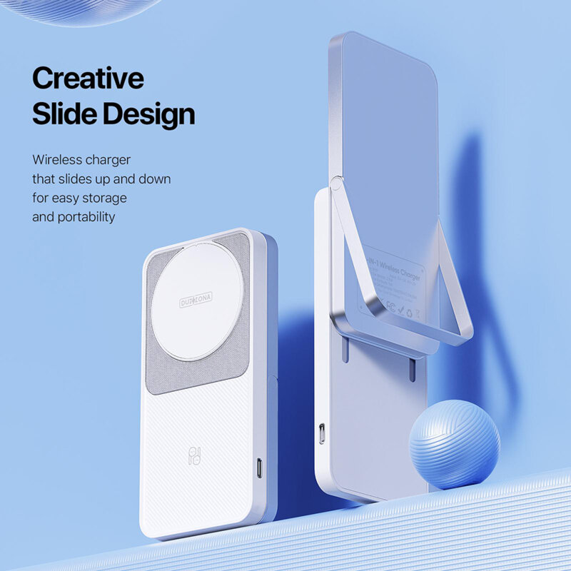 Statie de incarcare wireless pentru Apple Duzzona W19, 15W, alb