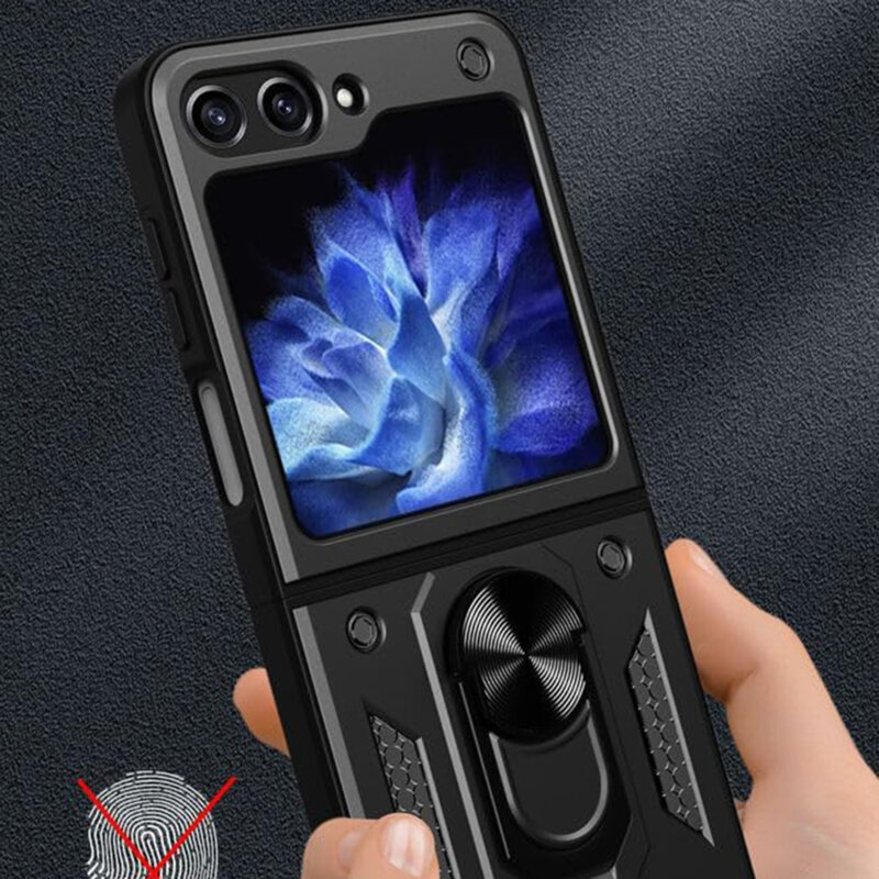 Husa Samsung Galaxy Z Flip6 protectie camera Techsuit CamShield Series, negru