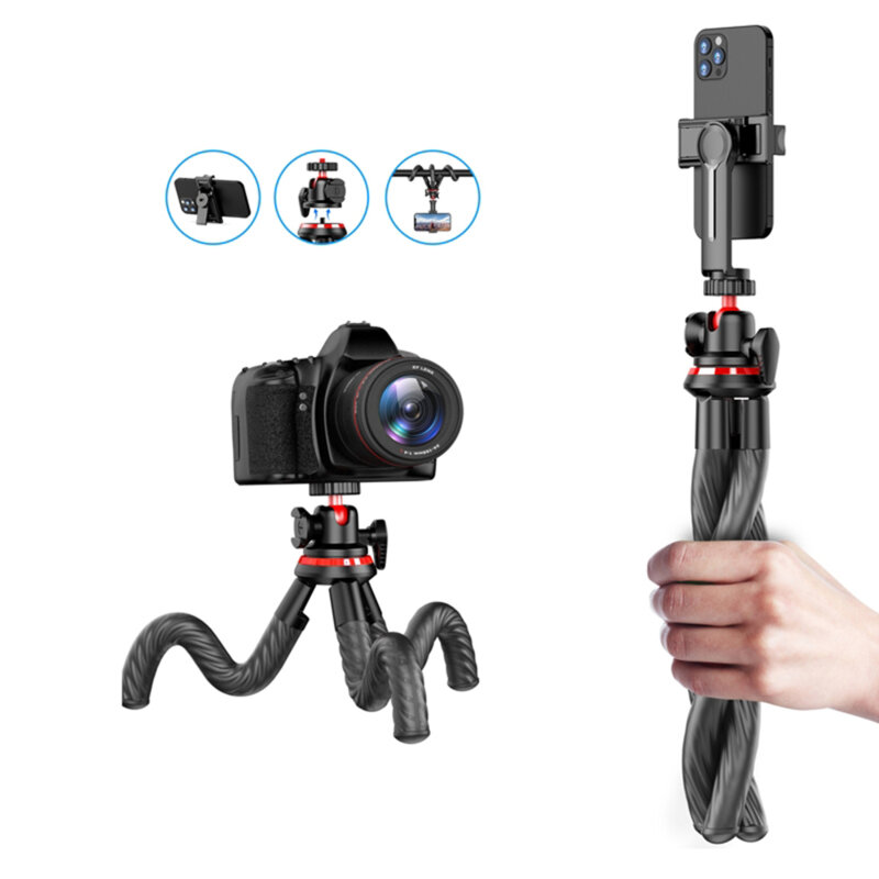 Selfie stick cu trepied flexibil Techsuit C02, 43cm