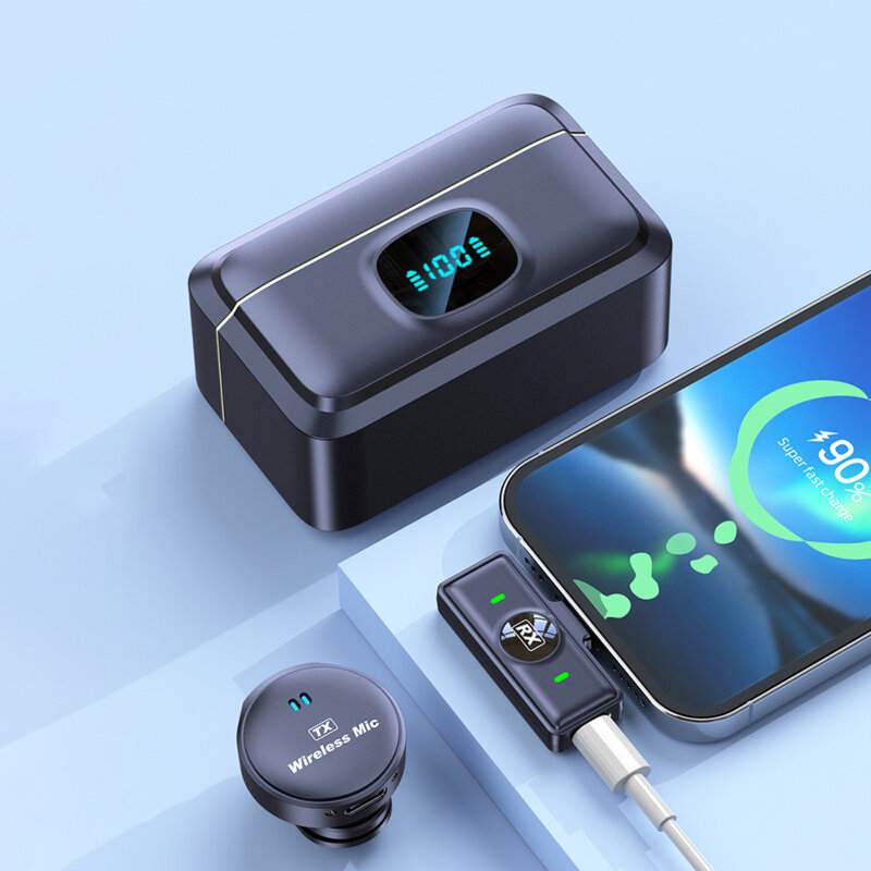 [Pachet 2x] Lavaliera wireless Lightning Techsuit LW5, negru