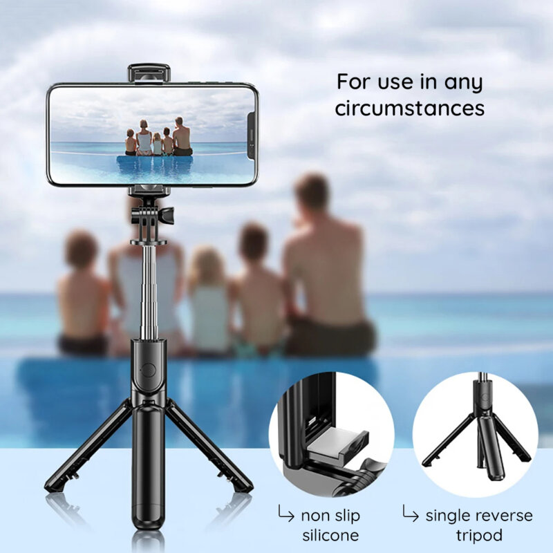 Selfie stick trepied Bluetooth cu telecomanda Techsuit S03, 68cm