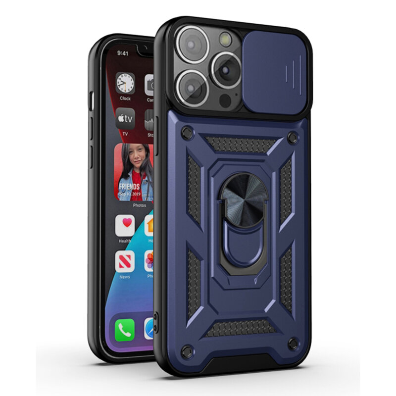 Husa iPhone 12 Pro protectie camera Techsuit CamShield Series, albastru