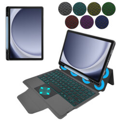 [Pachet 360°] Husa cu tastatura + folie Samsung Galaxy Tab A9 Plus Techsuit KeyTab Pro, negru