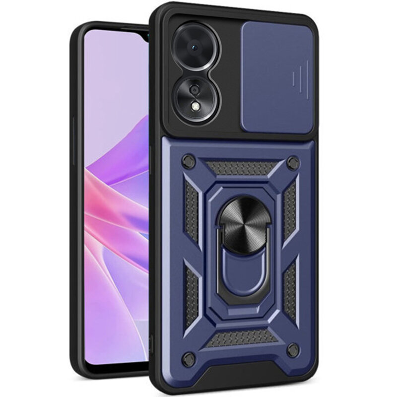 Husa Oppo A58 5G protectie camera Techsuit CamShield Series, albastru