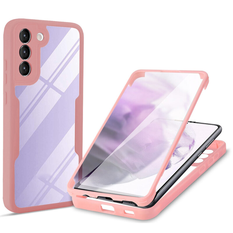 Husa 360° Samsung Galaxy S21 FE 5G Techsuit ColorVerse, roz