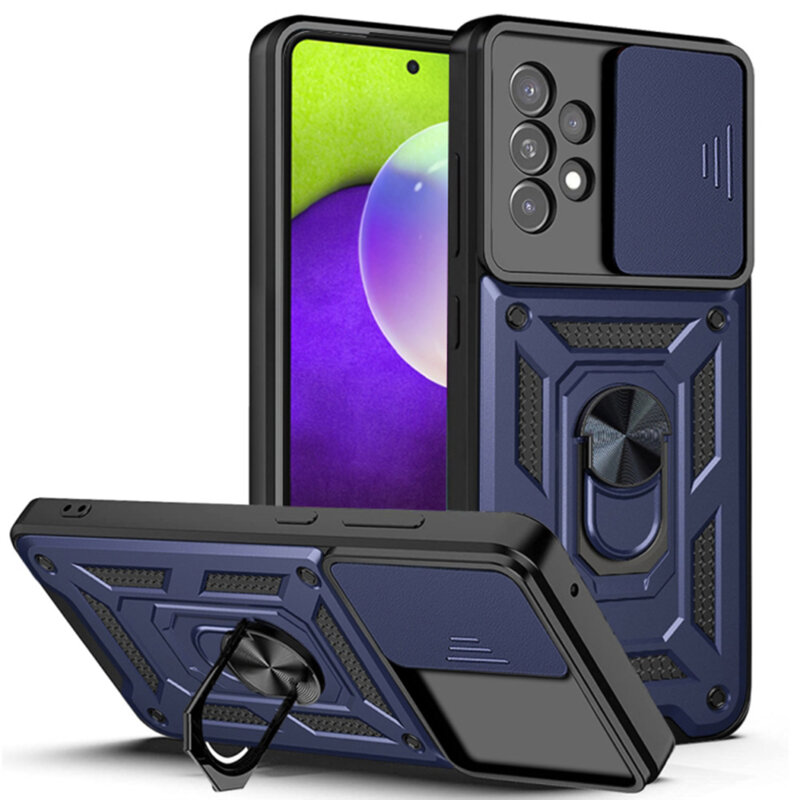 Husa Samsung Galaxy A52 5G protectie camera Techsuit CamShield Series, albastru