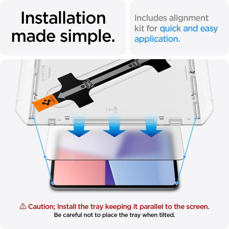 Folie sticla iPad Pro 11 (2024) Spigen Glas.t R Ez Fit 9H, transparenta