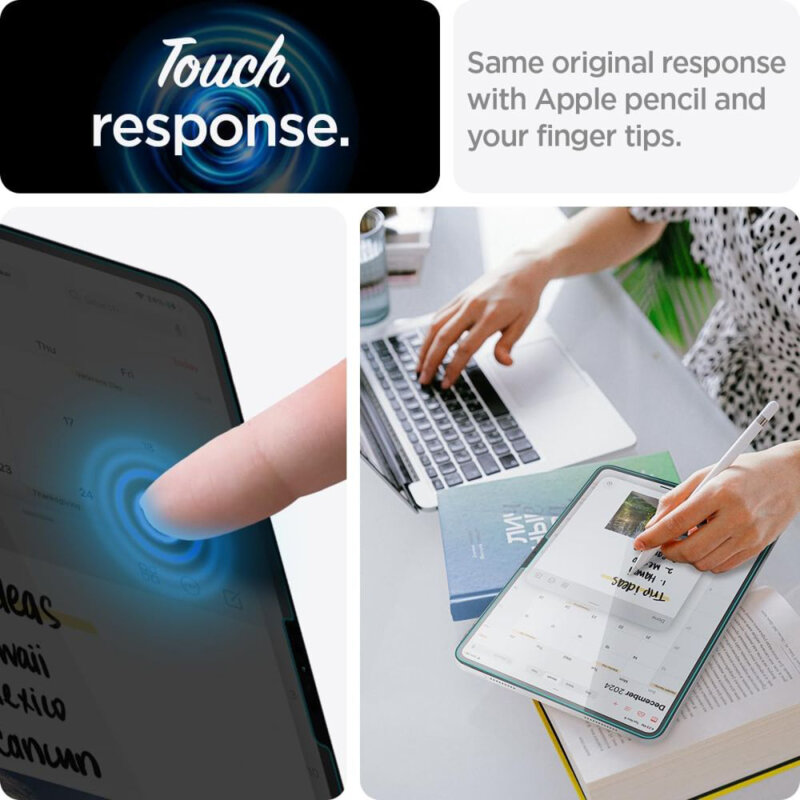 Folie sticla iPad Pro 13 (2024) Spigen Glas.t R Ez Fit 9H, transparenta