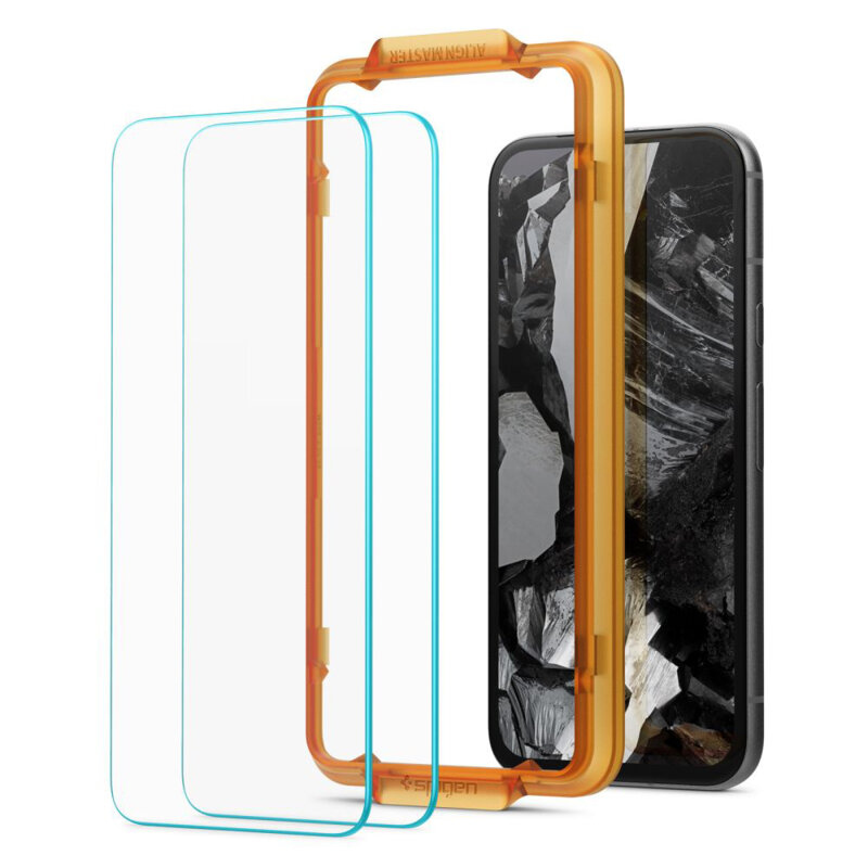 [Pachet 2x] Folie sticla Google Pixel 8a Spigen Glas.tR Align Master, transparenta