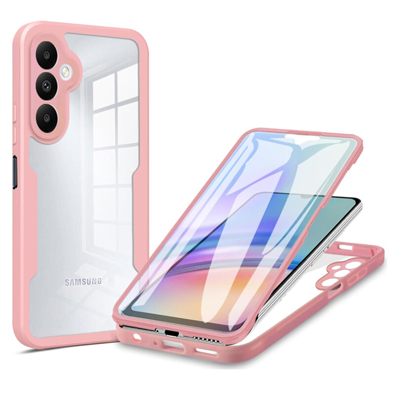 Husa 360° Samsung Galaxy A15 4G Techsuit ColorVerse, roz