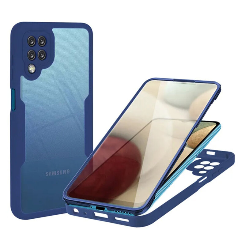Husa 360° Samsung Galaxy A12 Techsuit ColorVerse, albastru