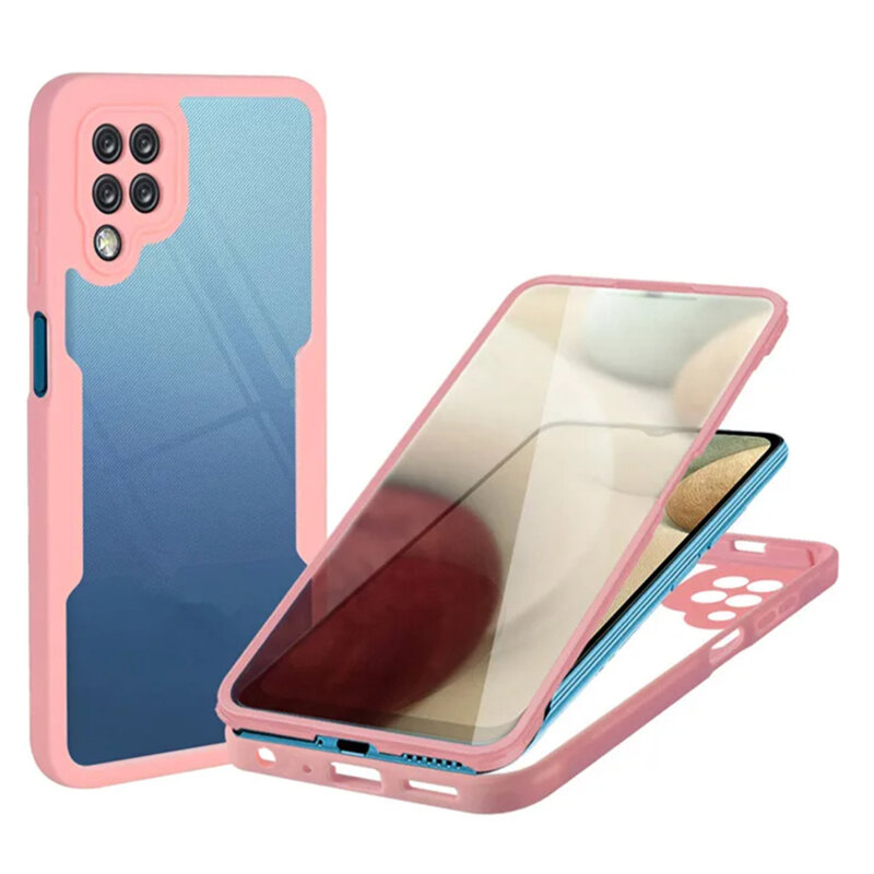 Husa 360° Samsung Galaxy A12 Techsuit ColorVerse, roz