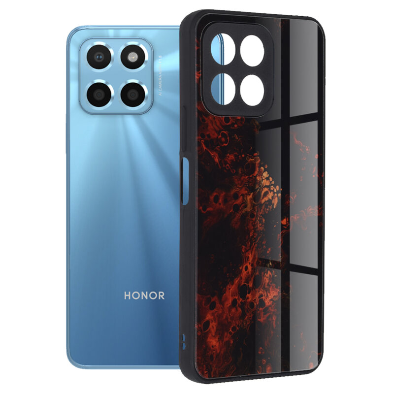 Husa Honor X8 5G Techsuit Glaze, Red Nebula
