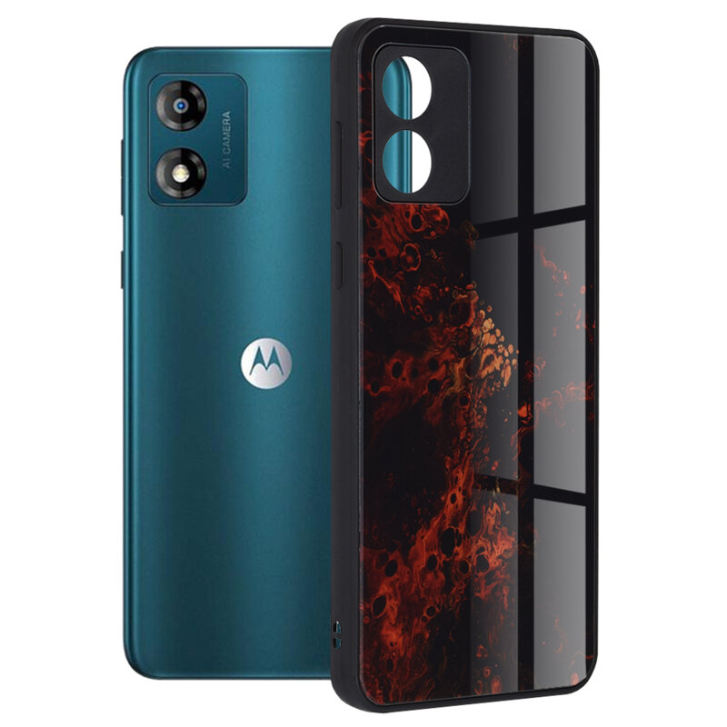Husa Motorola Moto E13 Techsuit Glaze, Red Nebula
