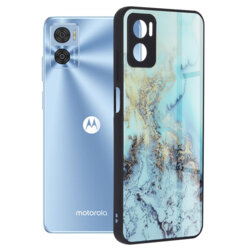 Husa Motorola Moto E22 Techsuit Glaze, Blue Ocean