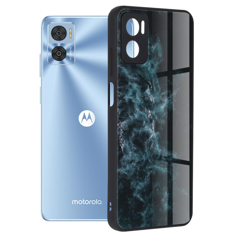 Husa Motorola Moto E22 Techsuit Glaze, Blue Nebula