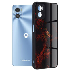 Husa Motorola Moto E22 Techsuit Glaze, Red Nebula