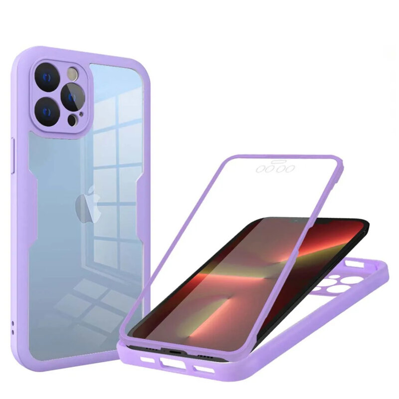 Husa 360° iPhone 13 Pro Techsuit ColorVerse, mov