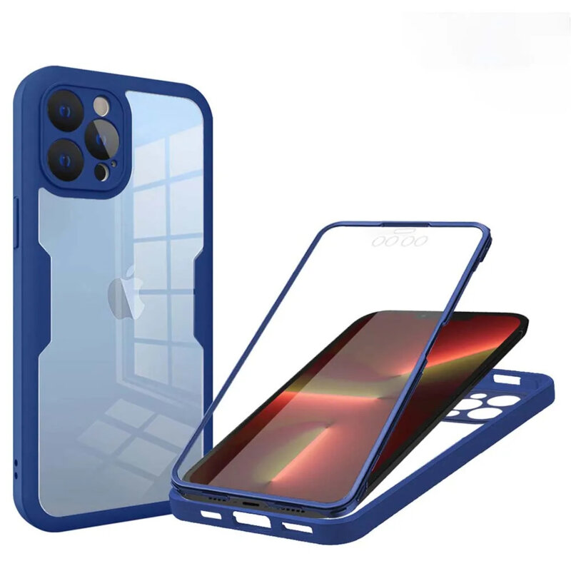 Husa 360° iPhone 13 Pro Techsuit ColorVerse, albastru