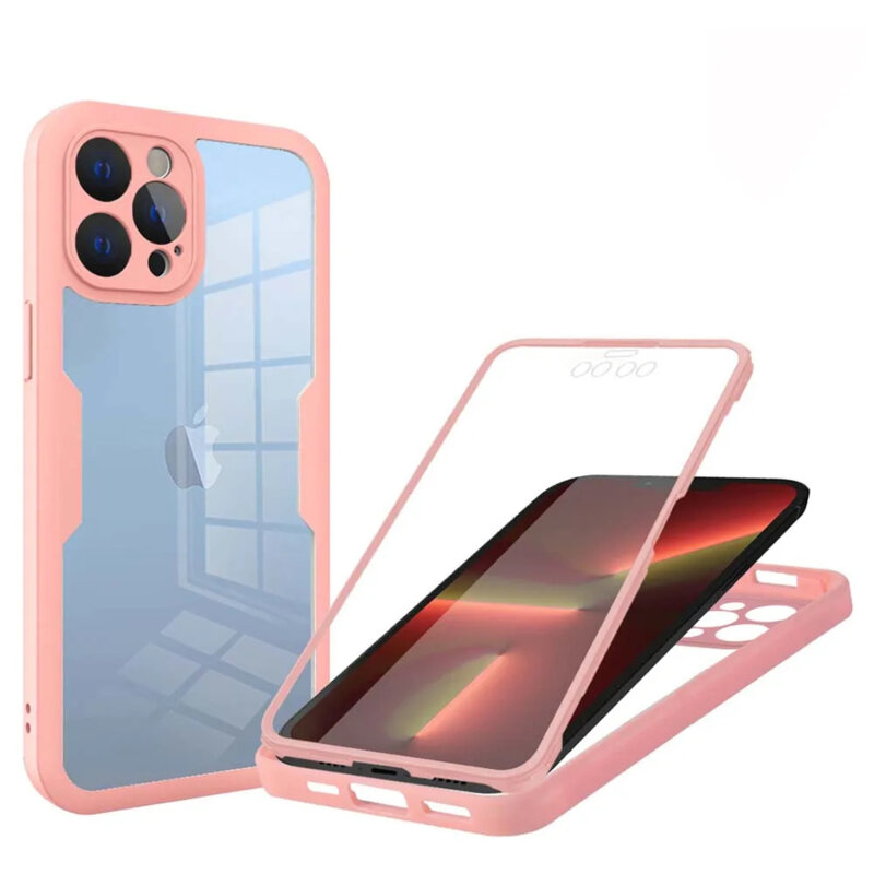 Husa 360° iPhone 13 Pro Techsuit ColorVerse, roz