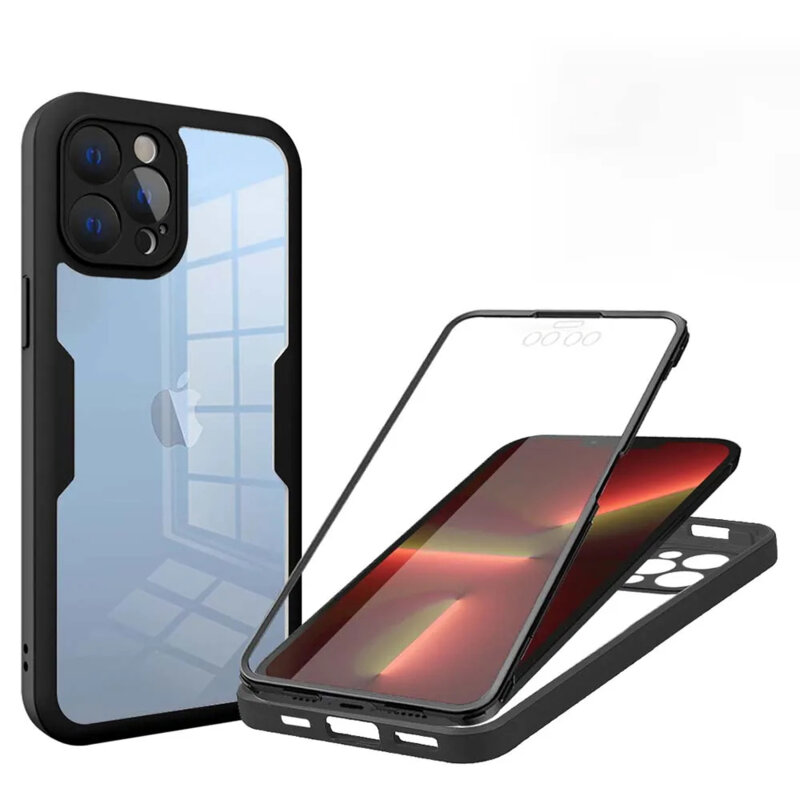 Husa 360° iPhone 13 Pro Techsuit ColorVerse, negru