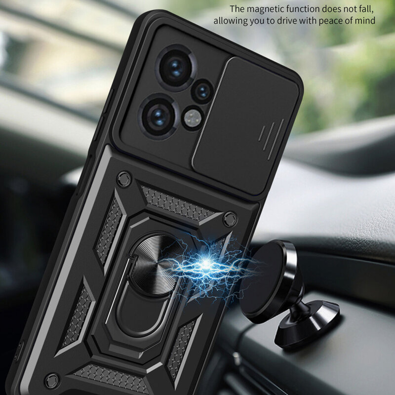 Husa Motorola Moto G04s protectie camera Techsuit CamShield Series, negru