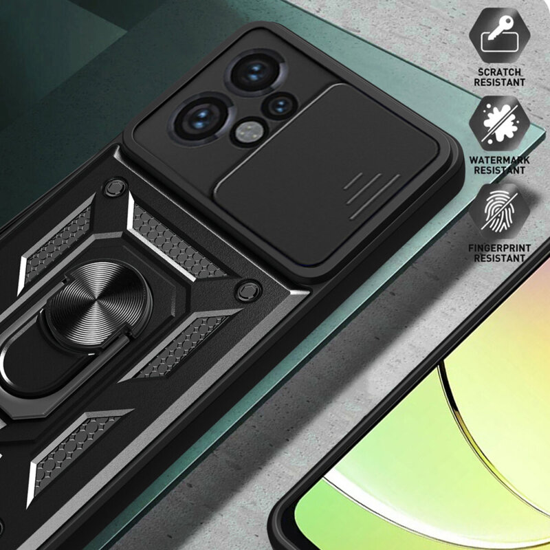 Husa Motorola Moto G04s protectie camera Techsuit CamShield Series, negru