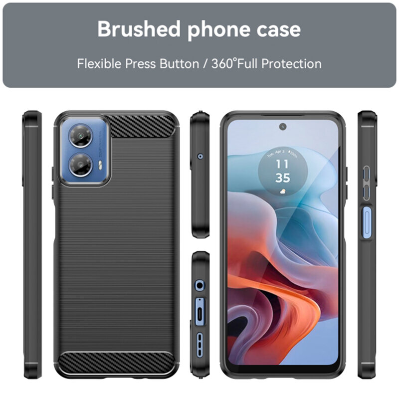 Husa Motorola Moto G24 Power Techsuit Carbon Silicone, negru