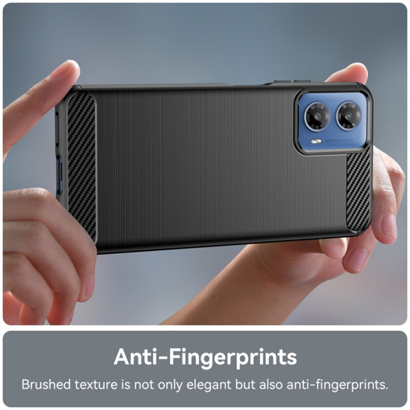 Husa Motorola Moto G04s Techsuit Carbon Silicone, negru