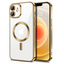 Husa premium iPhone 12 Techsuit Luxury Crystal MagSafe, auriu