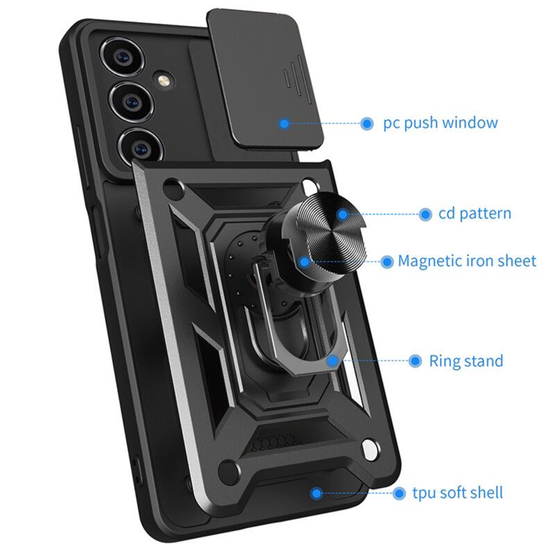 Husa Samsung Galaxy M55 protectie camera Techsuit CamShield Series, roz