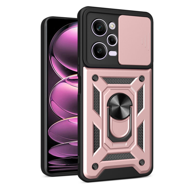 Husa Xiaomi Poco X5 Pro protectie camera Techsuit CamShield Series, roz
