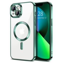 Husa premium iPhone 14 Techsuit Luxury Crystal MagSafe, verde deschis