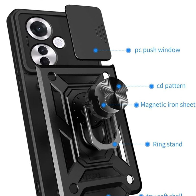 Husa Oppo Reno11 F protectie camera Techsuit CamShield Series, verde
