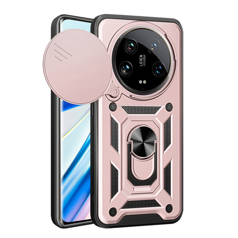 Husa Xiaomi 14 Ultra protectie camera Techsuit CamShield Series, roz