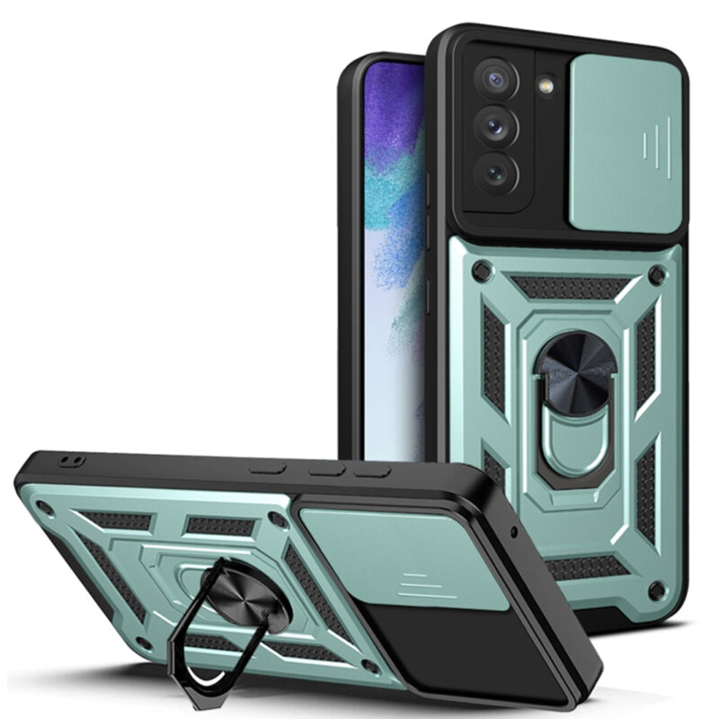 Husa Samsung Galaxy S21 5G protectie camera Techsuit CamShield Series, verde